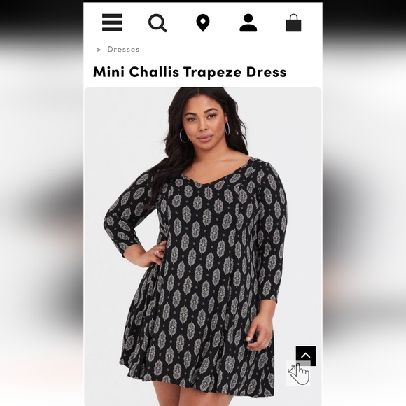 Torrid Dress, Mini Challis Trapeze Dress, Size 2 - Picture 4 of 5